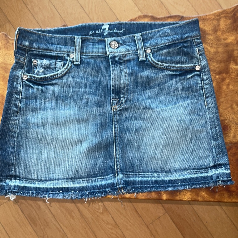 7 for all mankind jeans mini skirt, size 27.